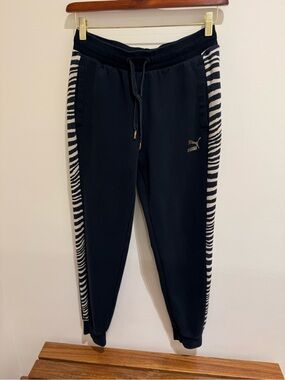 Puma Navy Joggers with Zebra Side Panels